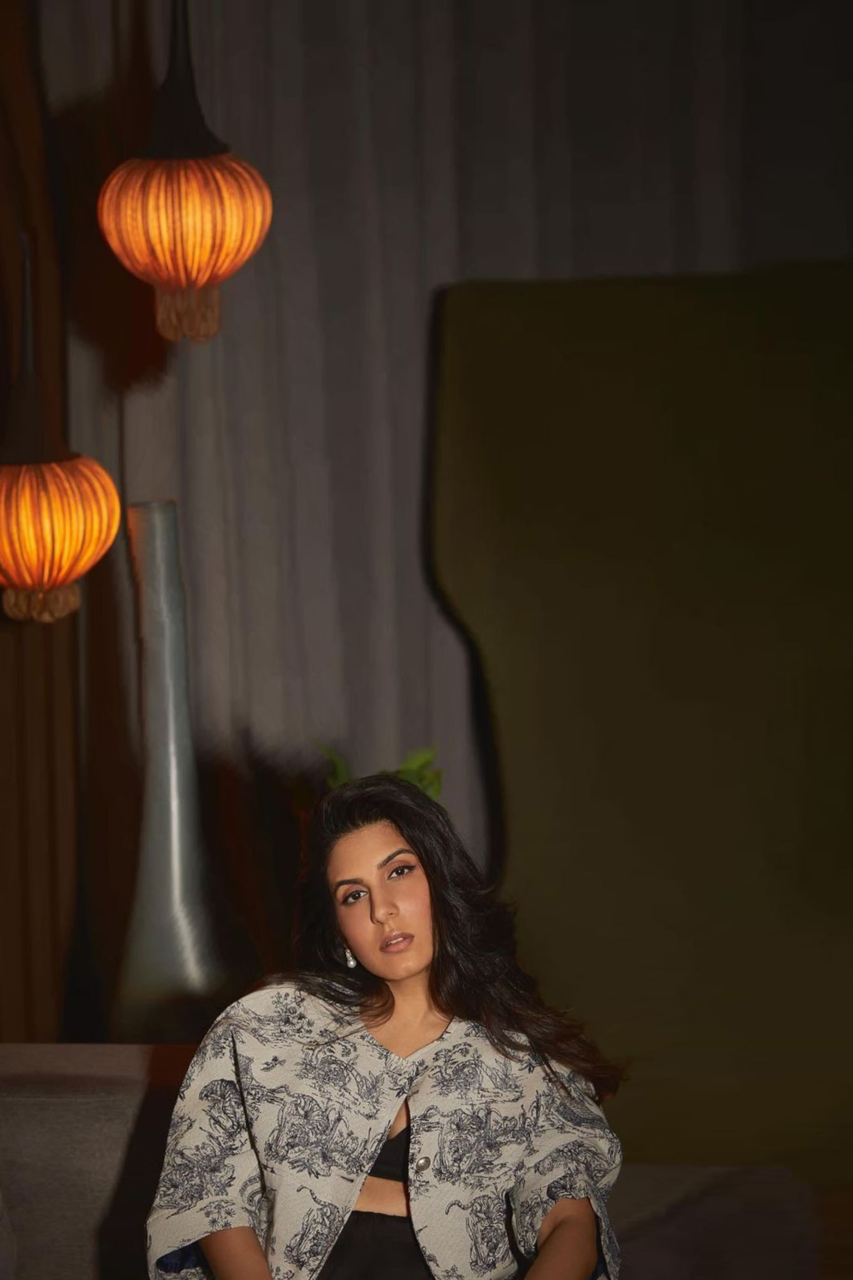 Oversized Asian Village Jacquard Jacket